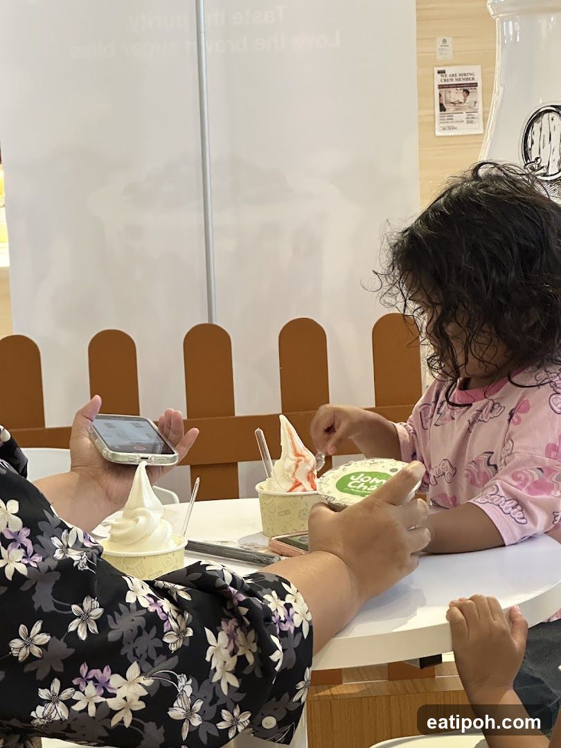 People eating ice cream