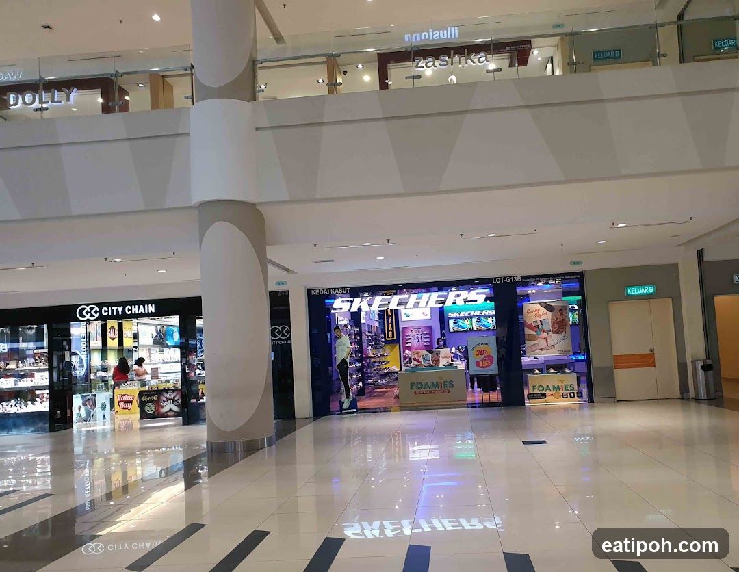 Mall Interior with Storefronts