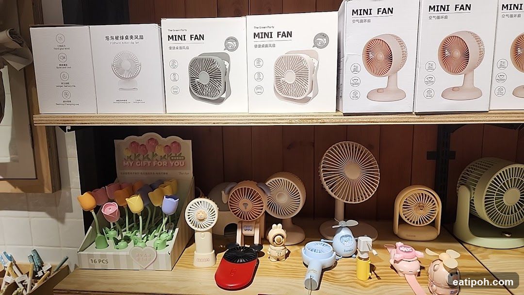 Assortment of Mini Fans and Decorative Items