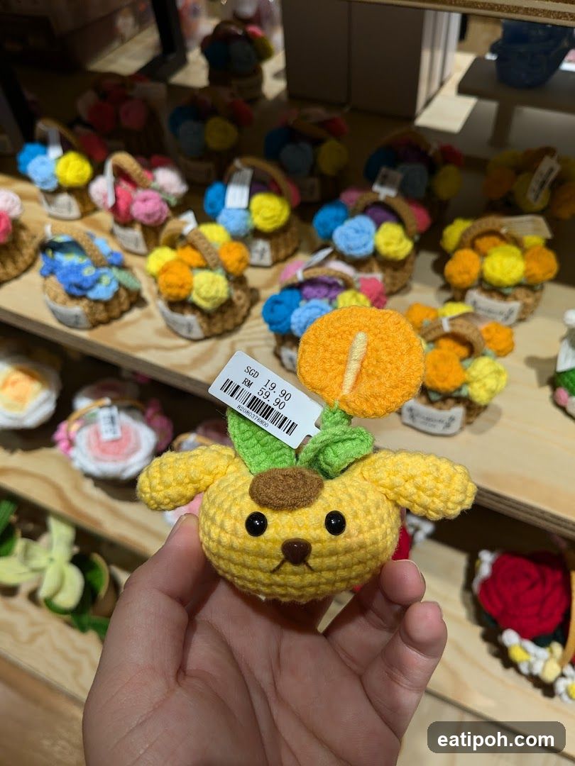 Crocheted Dog with Flower