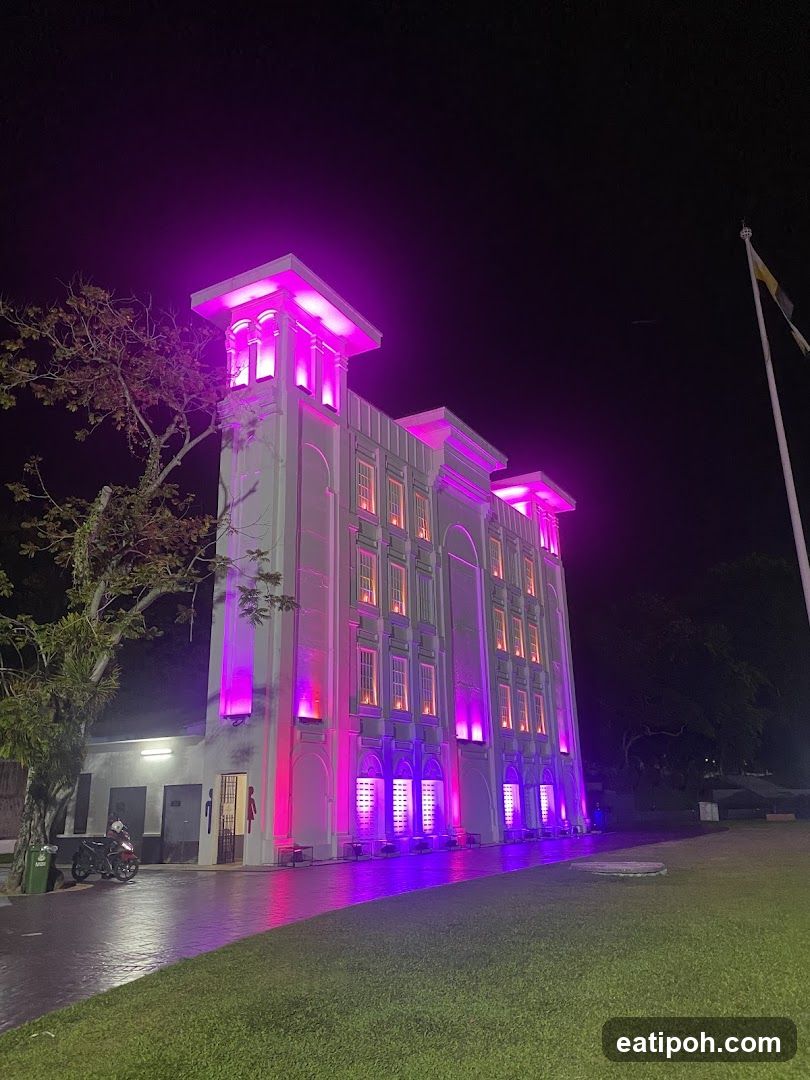 Building illuminated at night