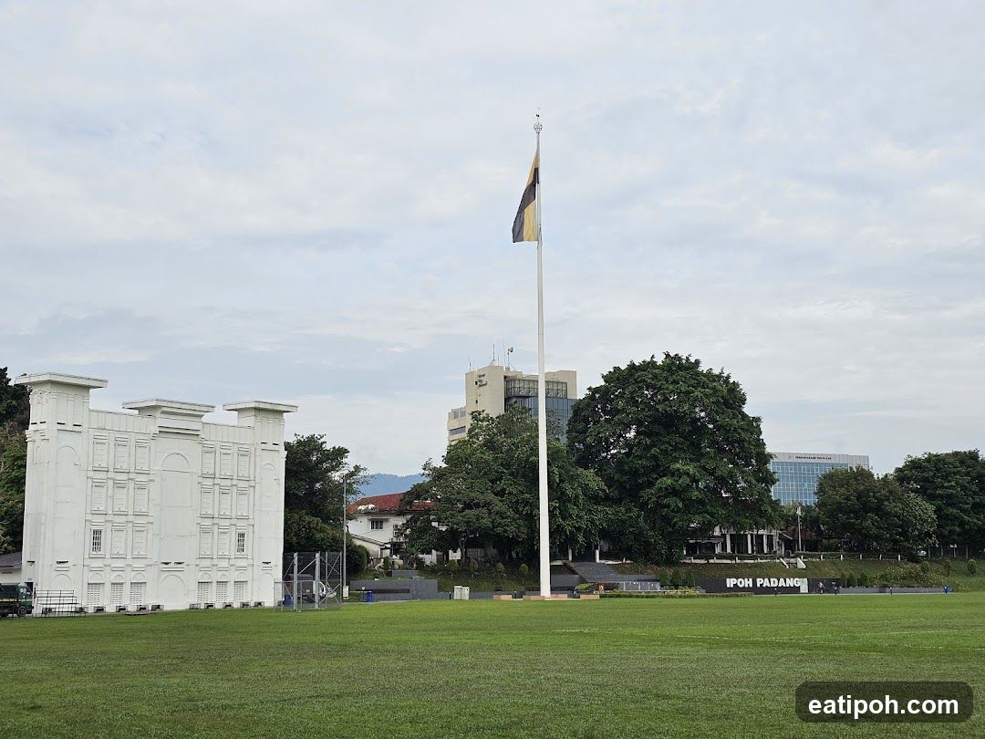 Ipoh Padang with Flagpole and Buildings