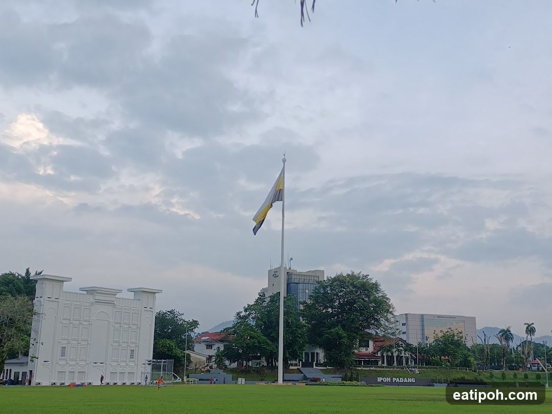 Ipoh Padang with Flagpole and Buildings