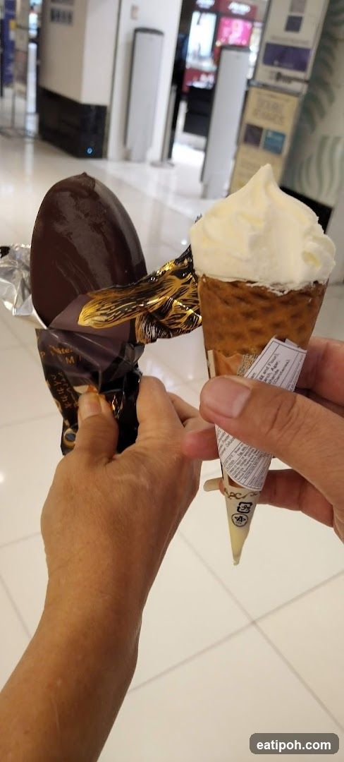 Two hands holding ice cream treats