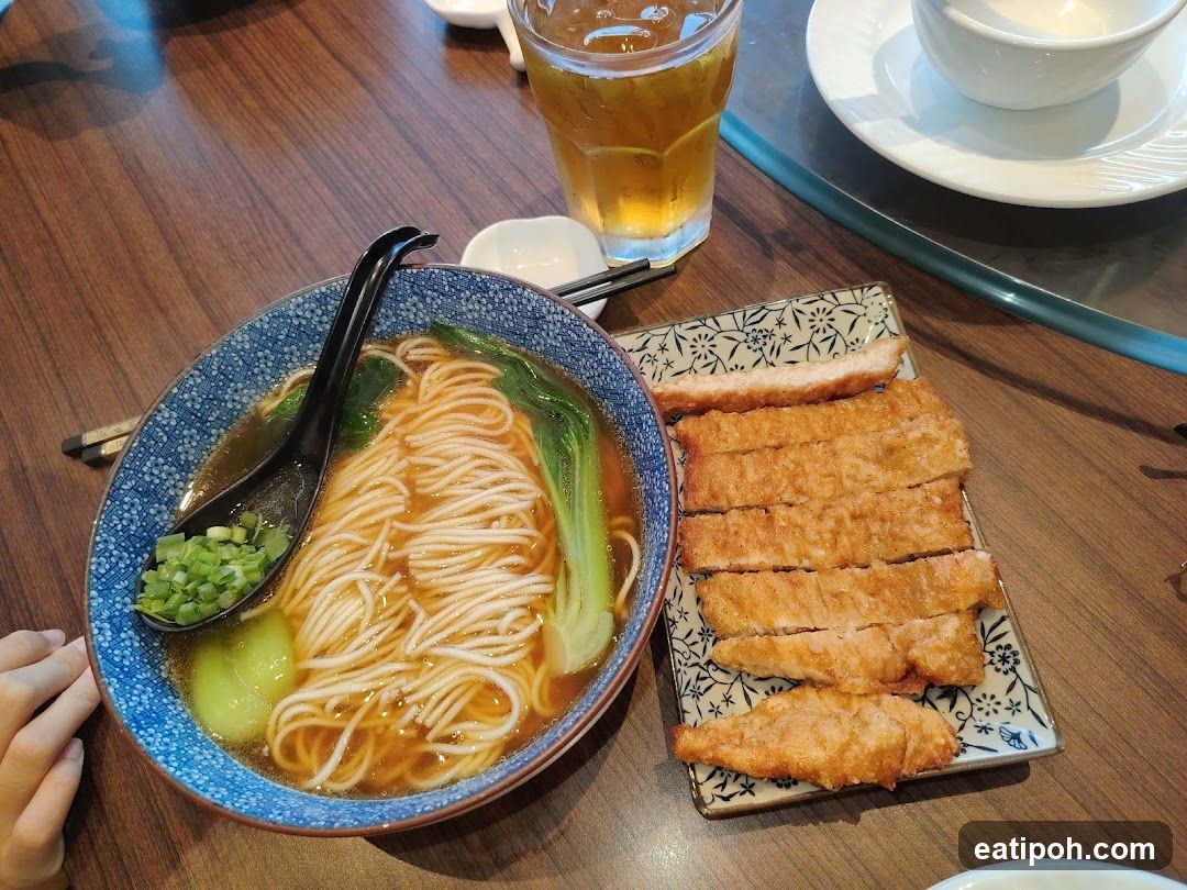 Noodle Soup and Fried Pork