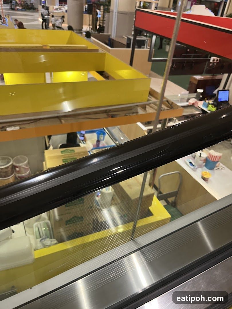 Mall Interior with Yellow Display Units