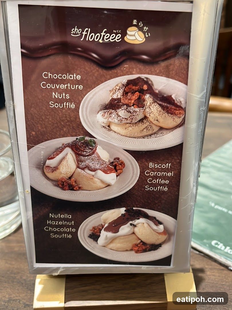 Soufflé Menu