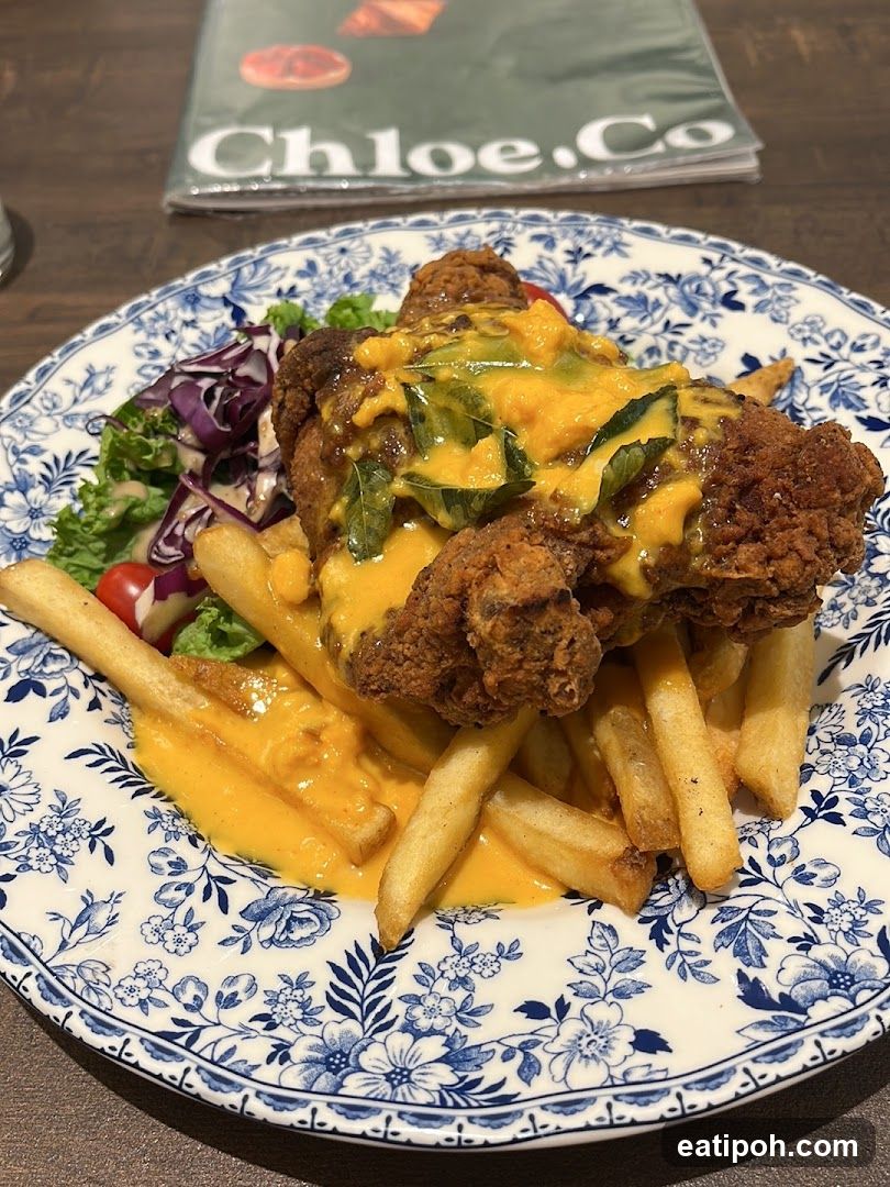 Fried Chicken with Fries and Salad