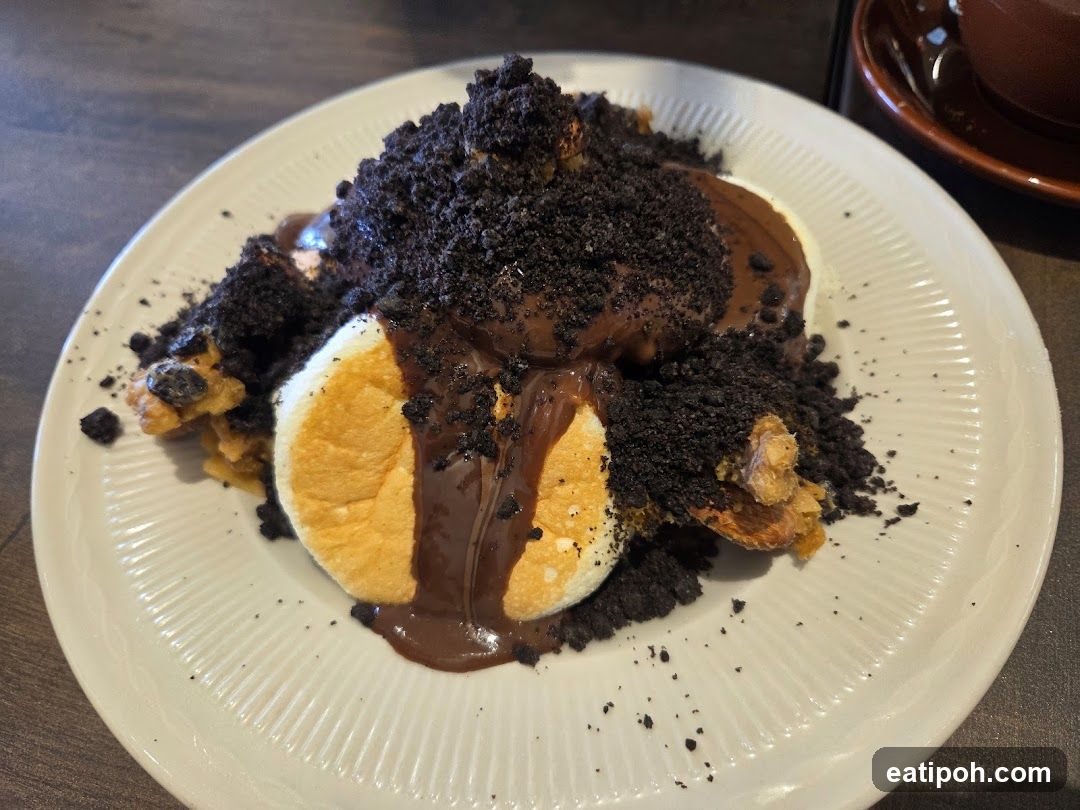 Dessert with Chocolate and Crushed Cookies