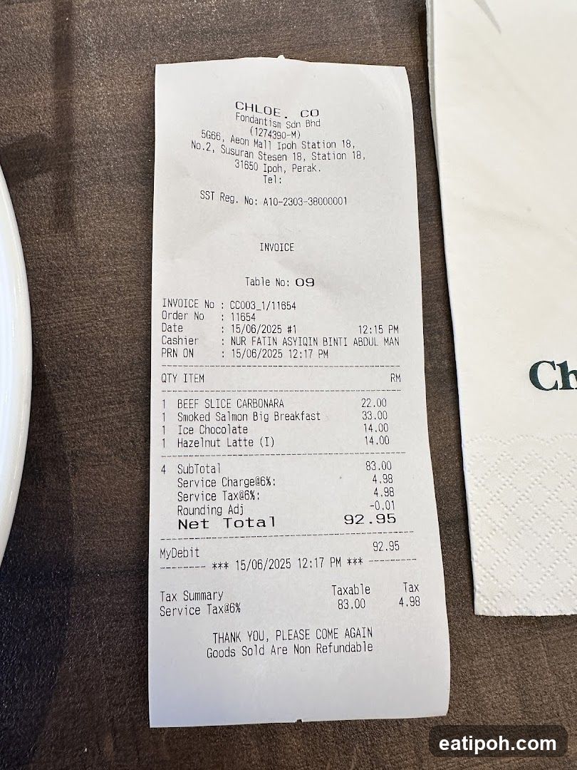 CHLOE CO Invoice