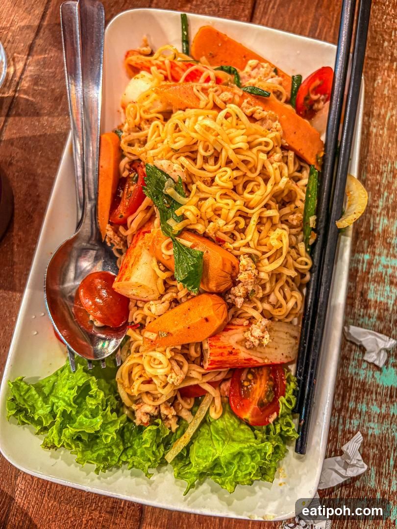 Noodle Dish with Sausages and Vegetables