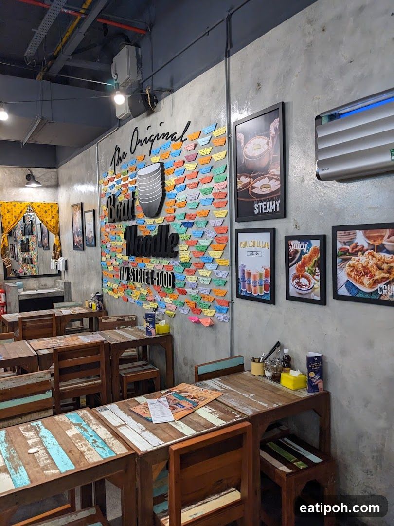 Restaurant Interior with Colorful Notes
