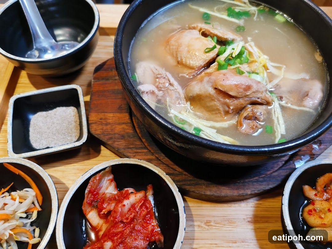 Korean Chicken Soup with Side Dishes