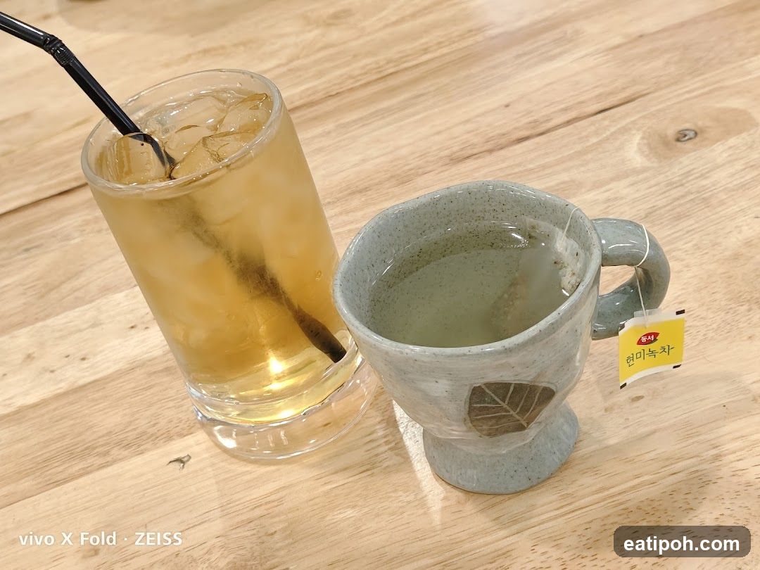 Two beverages on a wooden table