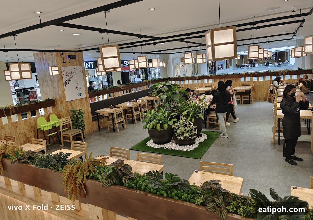 Restaurant Interior with Wooden Decor and Plants