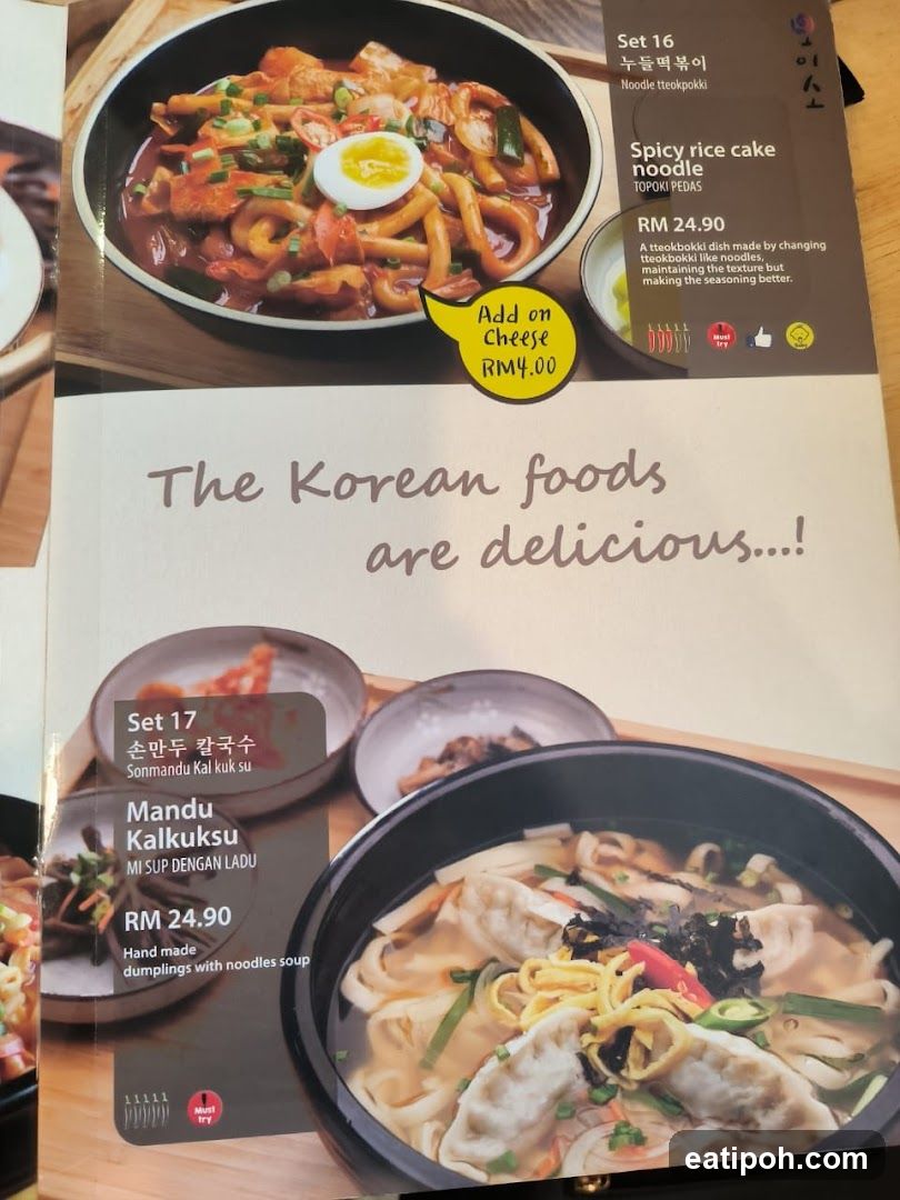 Korean Foods Menu