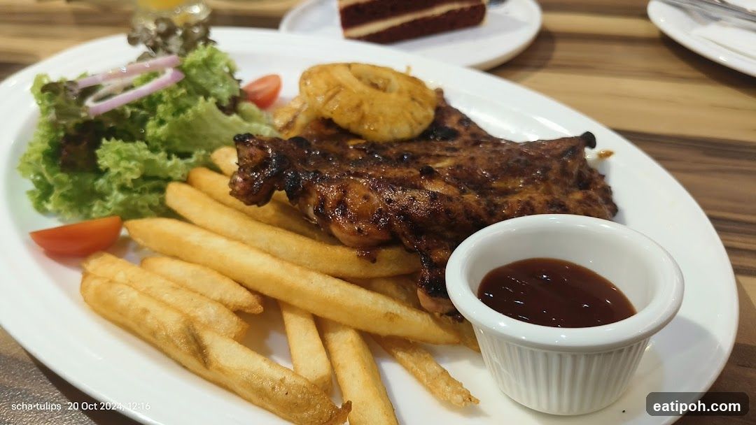 Grilled Chicken Ribs with Fries