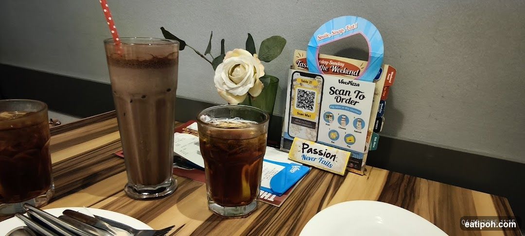 Table Setting with Drinks and QR Code Menu