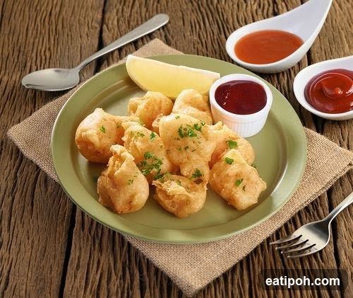 Fried Bites with Dipping Sauces