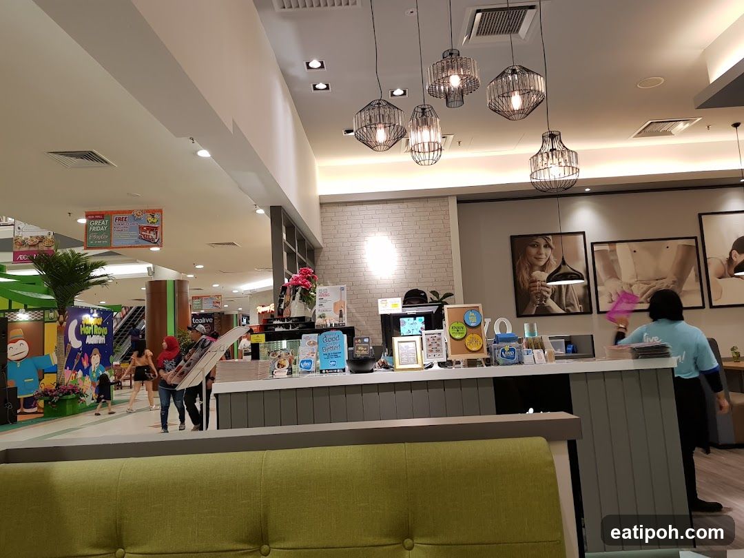 Cafe Interior with Seating and Counter