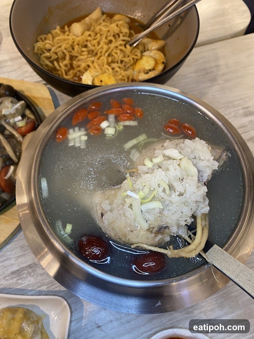 Korean Ginseng Chicken Soup and Noodles