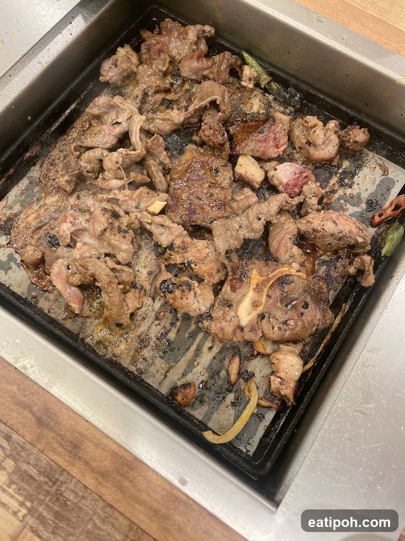Grilled Meat on a Griddle