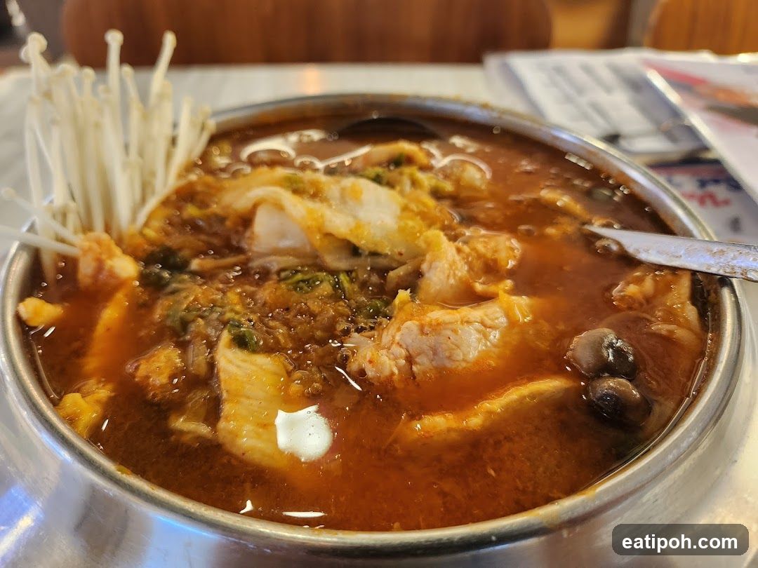 Spicy Stew with Enoki Mushrooms