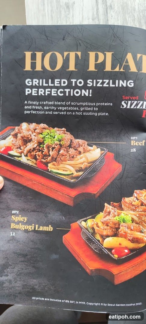 Hot Plate Menu