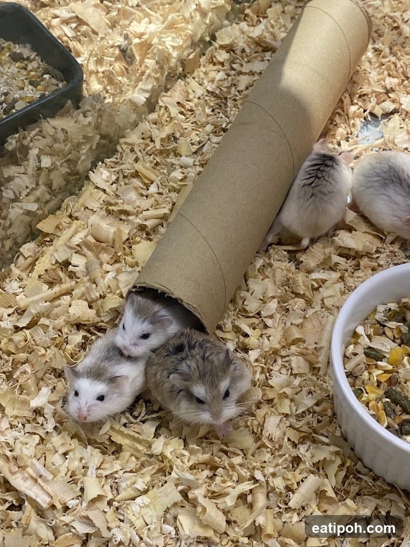 Hamsters in bedding