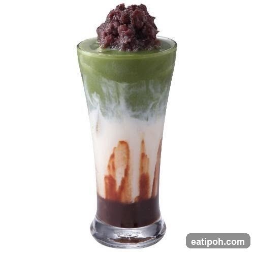 Matcha and Red Bean Drink