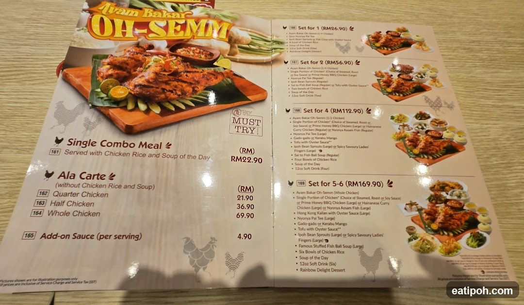 Ayam Bakar OH-SEMM Menu
