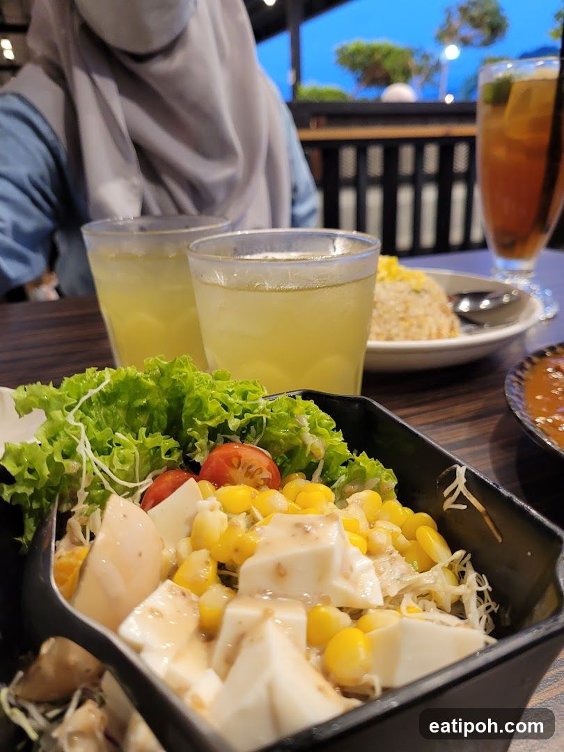 Salad and Drinks