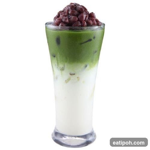 Iced Matcha Red Bean Drink