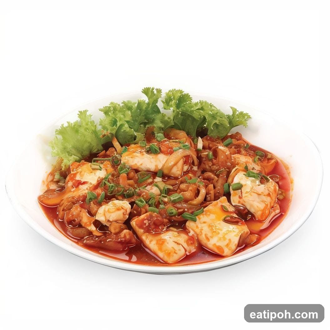 Tofu and Squid in Chili Sauce