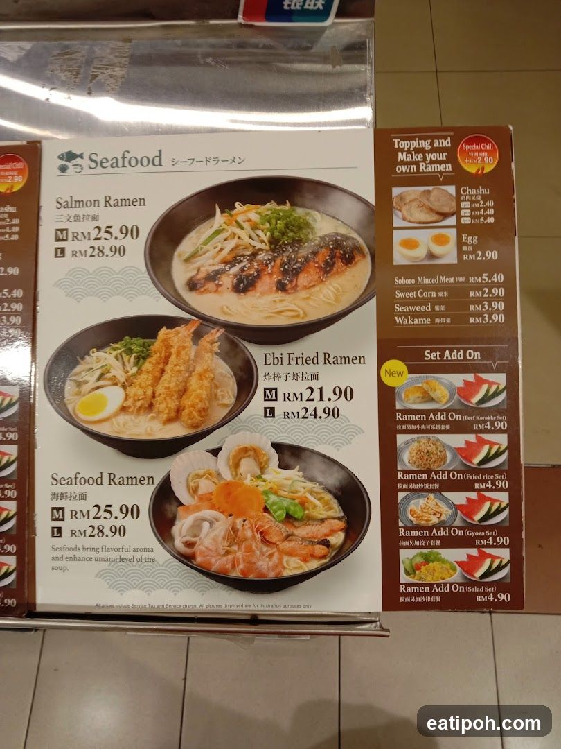 Seafood Ramen Menu