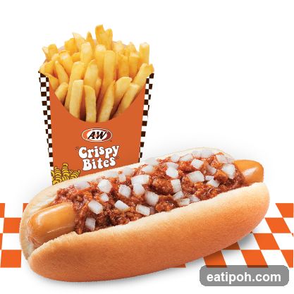 A&W Chili Dog and Fries