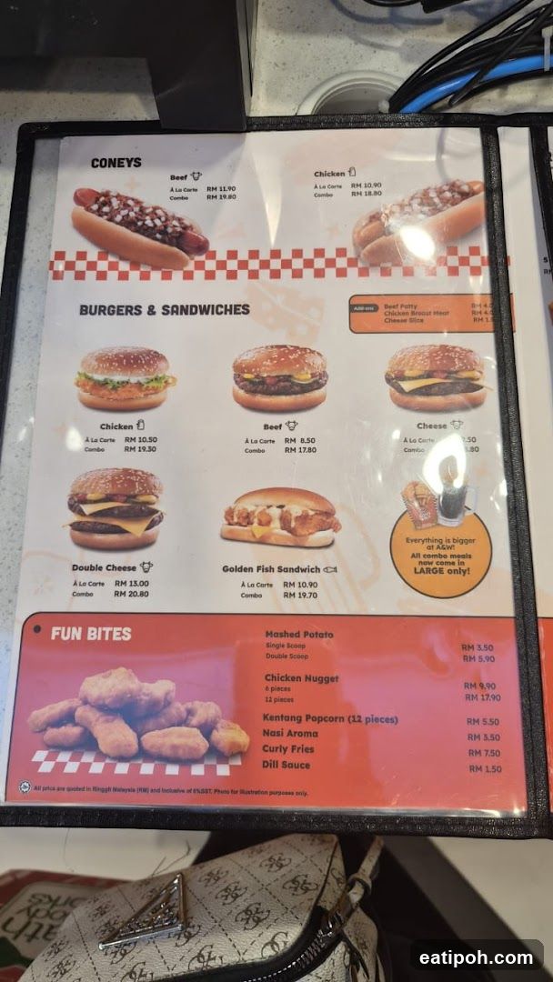 A&W Menu