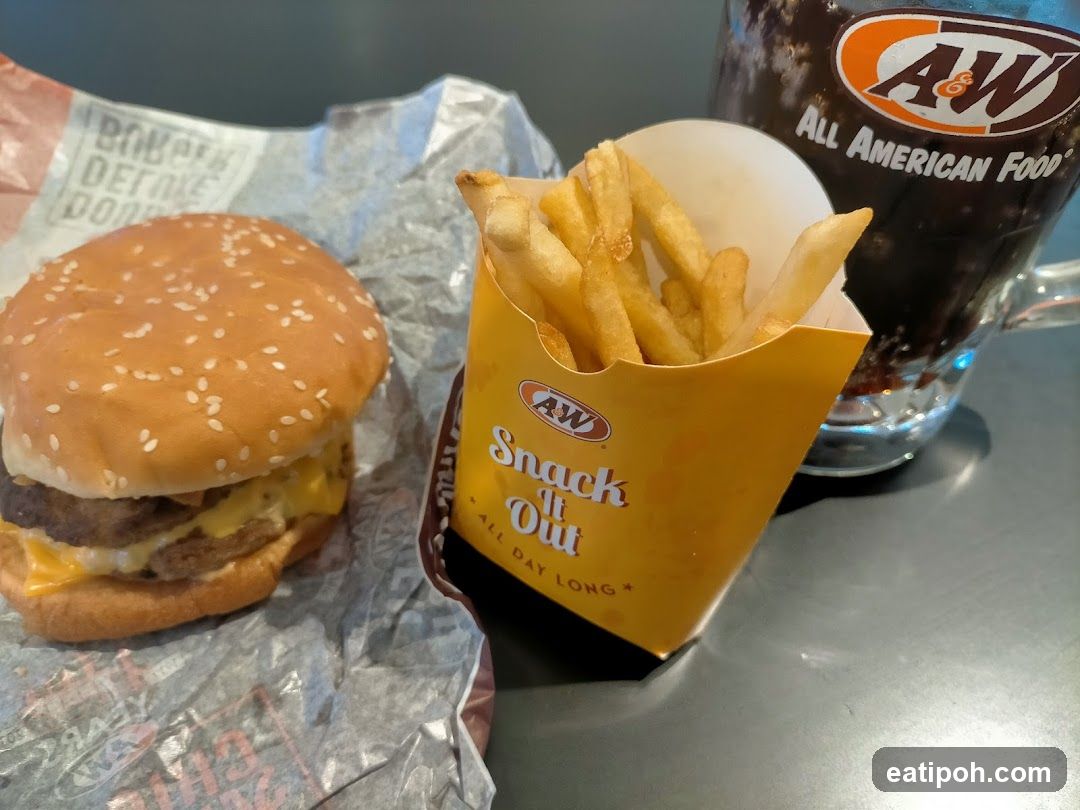 A&W Burger, Fries, and Drink