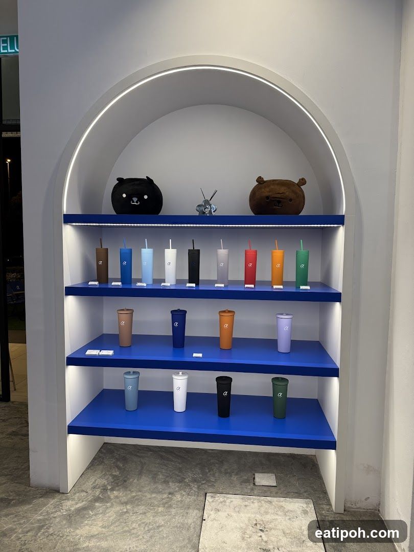 Display of Tumblers and Plush Toys
