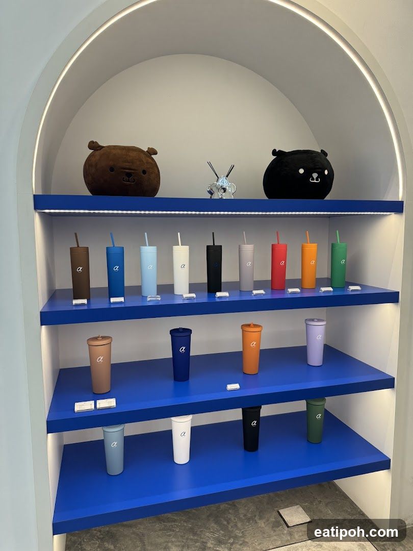 Display of Tumblers and Plush Toys