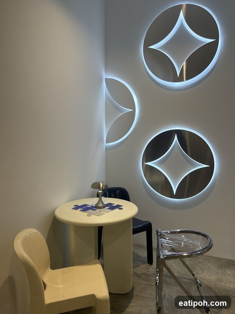 Modern Seating Area with Decorative Wall Art