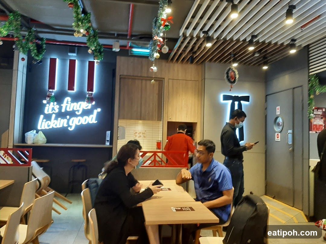 Restaurant Interior with Neon Sign