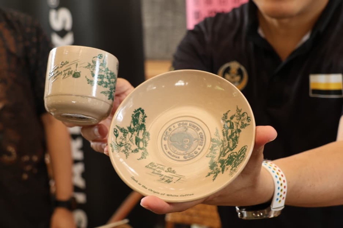 Ipoh Coffee Vibes 2026 souvenir cup and saucer from the Old Town press conference