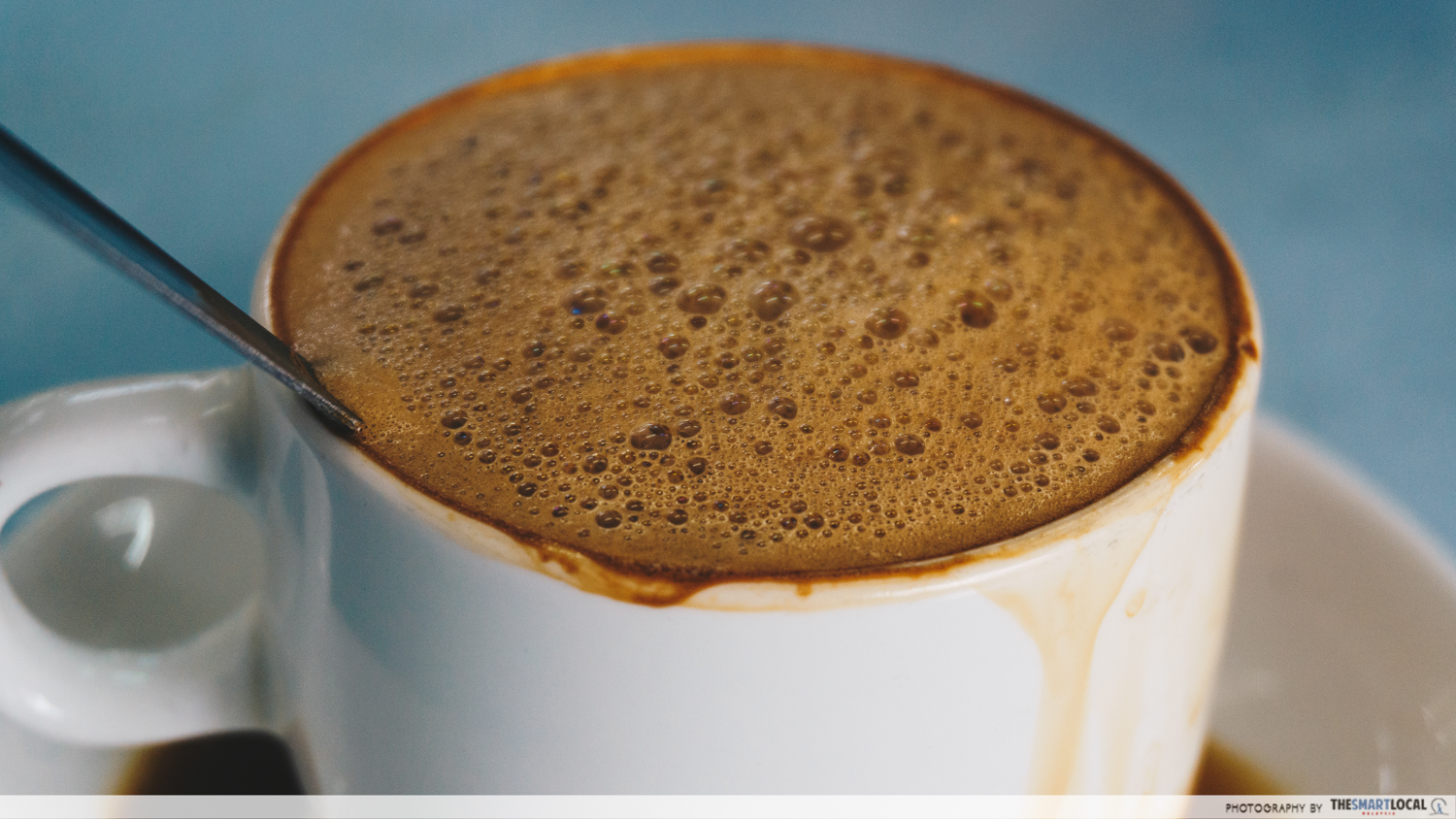 A cup of Ipoh white coffee with its signature thick foam