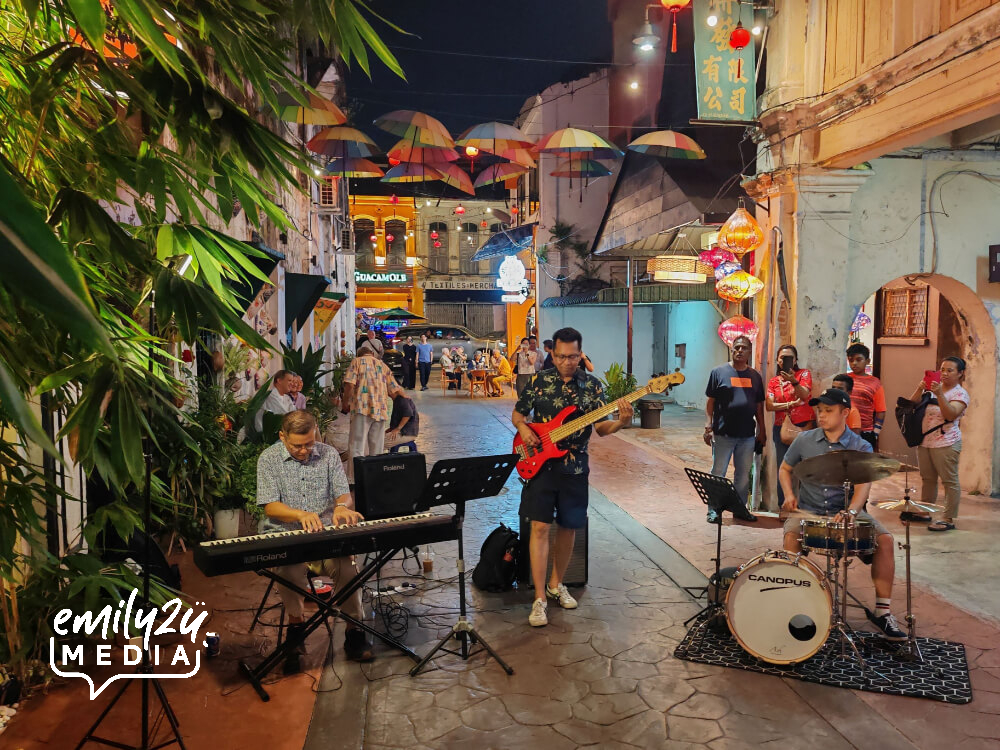 WVC Malaysian Jazz Ensemble led by pianist Tay Cher Siang performing on Market Lane, Ipoh Old Town