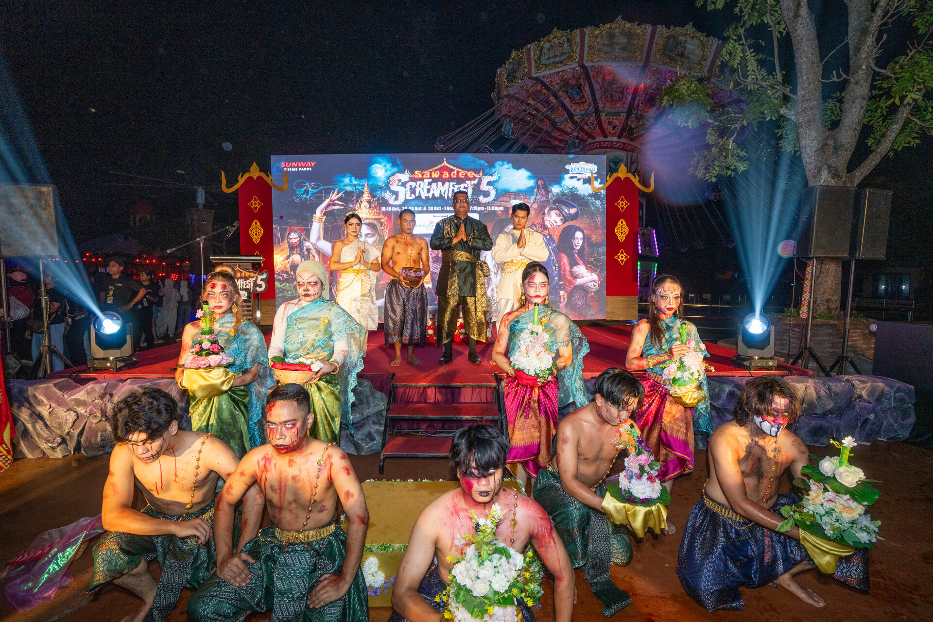 Screamfest 5 launch cast on stage at Lost World of Tambun, Sunway City Ipoh