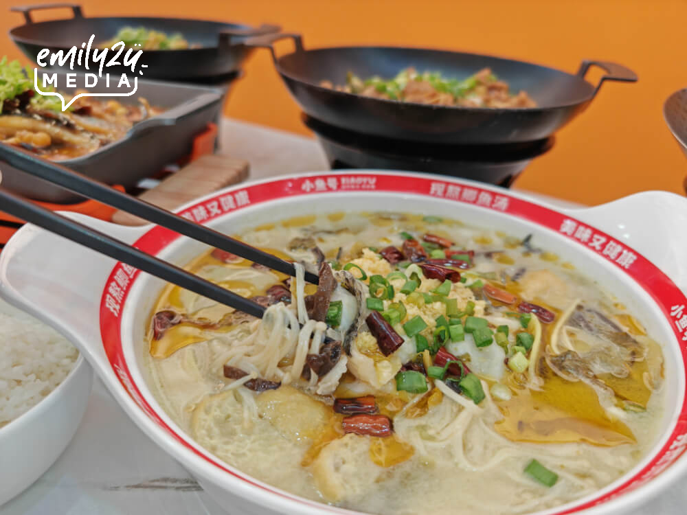 Traditional Pickled Cabbage with Boneless Black Fish, the signature savoury fish soup at XiaoYuHao Ipoh Octagon